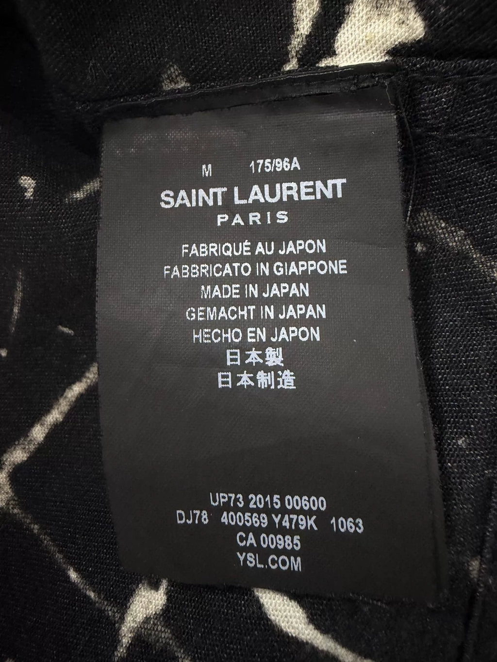 Saint Laurent Slp16ss Black White Paint-Splatter Shirt