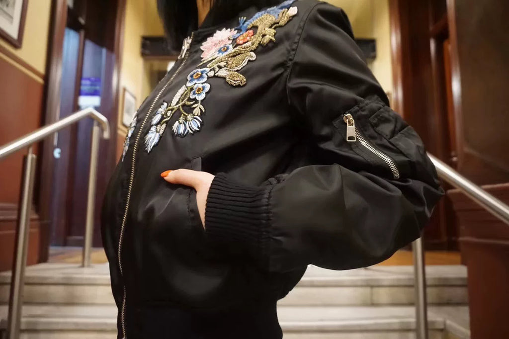 Alexander McQueen FW17 Black Medieval Qilin Floral Gold Thread Embroidered Hossu Jacket