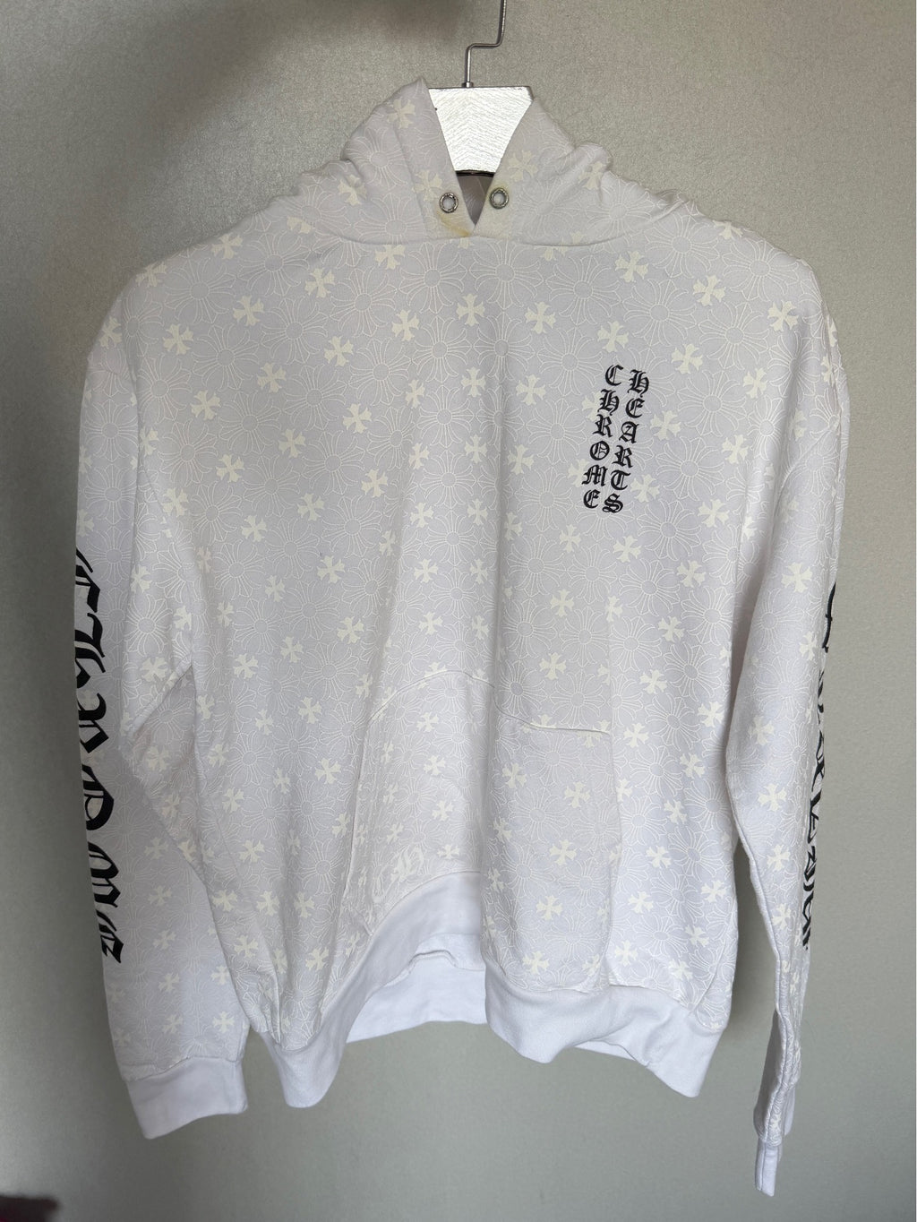 Chrome Hearts White Cross Sanskrit Print Hoodie