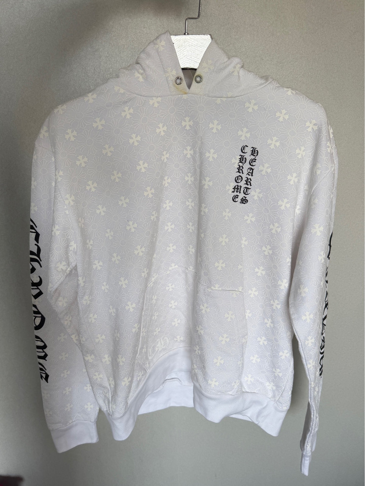 Chrome Hearts White Cross Sanskrit Print Hoodie
