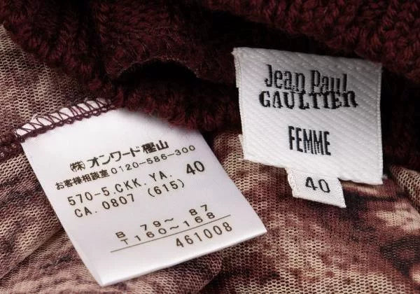 Jean Paul Gaultier Vintage Red Cable Knit Mesh Top