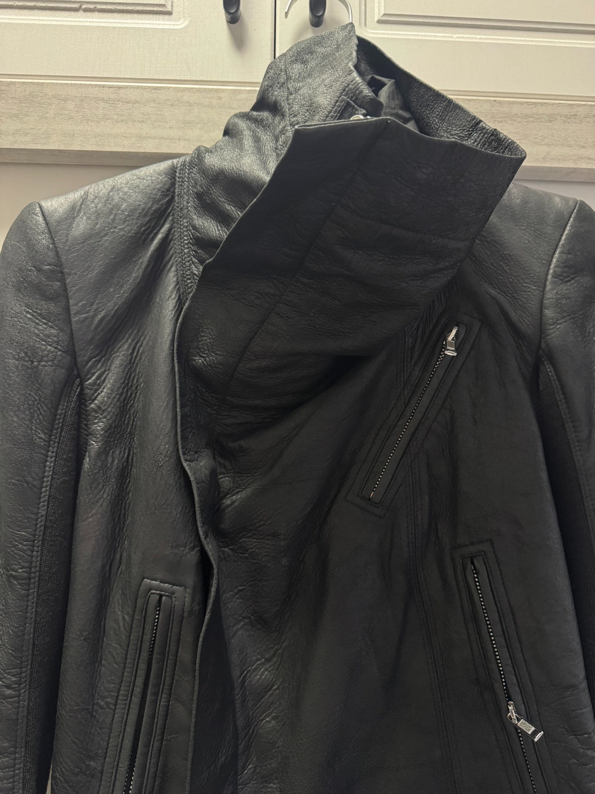 Rick Owens Sheepskin Leather Biker Jacket