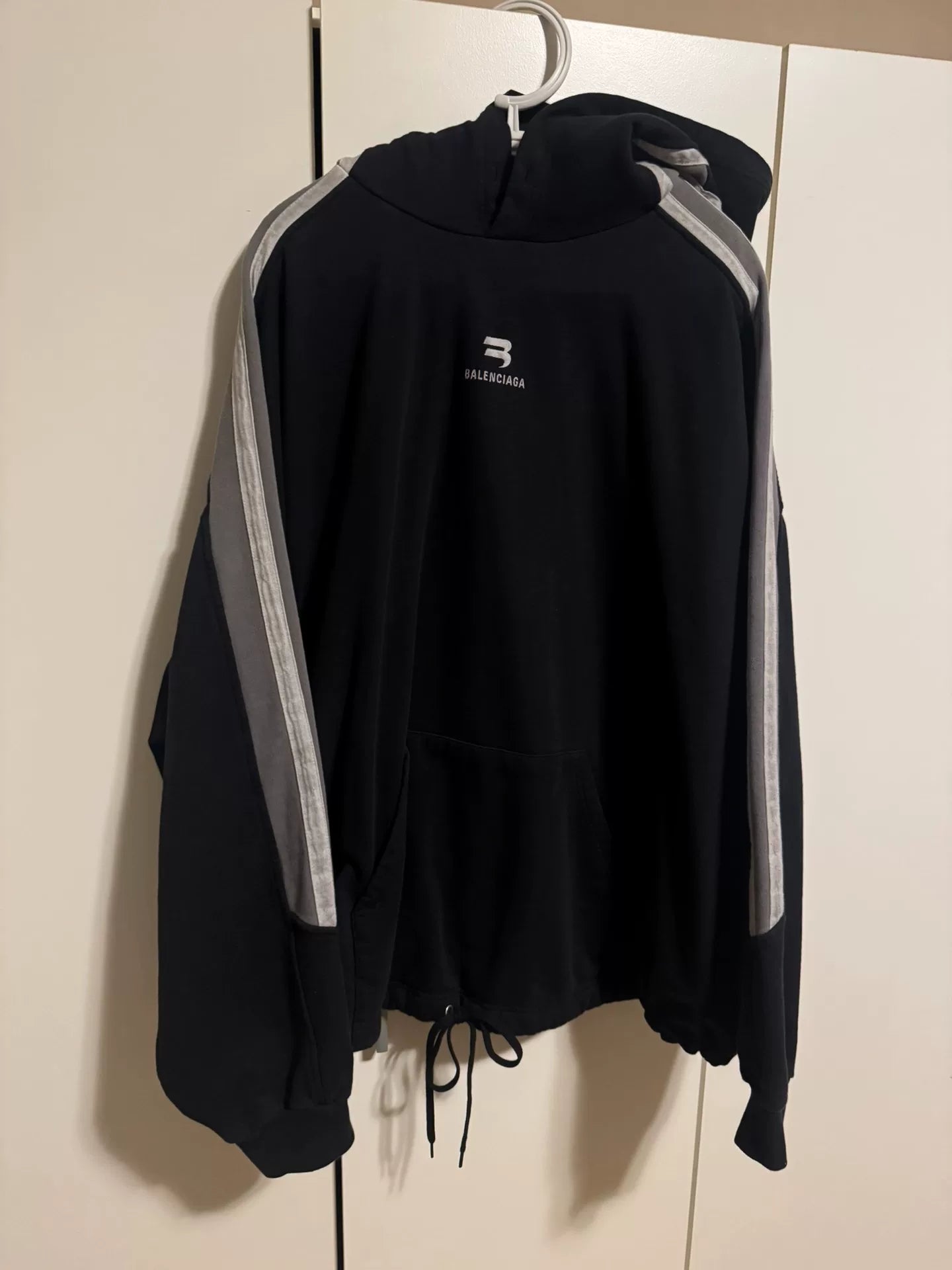 Balenciaga Distressed Double Stripe Hoodie