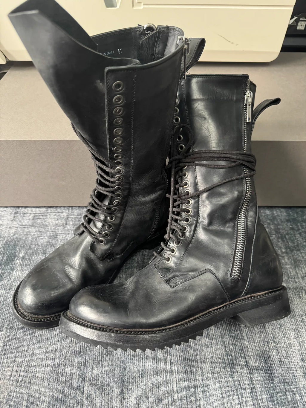 Rick Owens mainline heavy-duty high-top boots