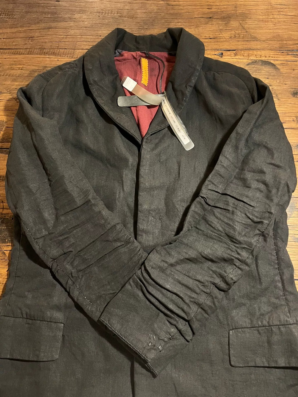 Layer-0 SS17 F.H Black H-Shape Linen Coat