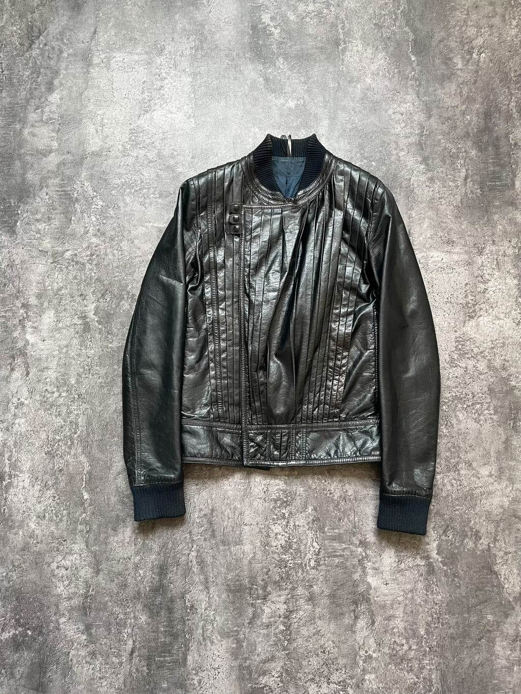 Dior Homme Spring/Summer 2009 Runway Accordion Pleated Cracked Leather Jacket