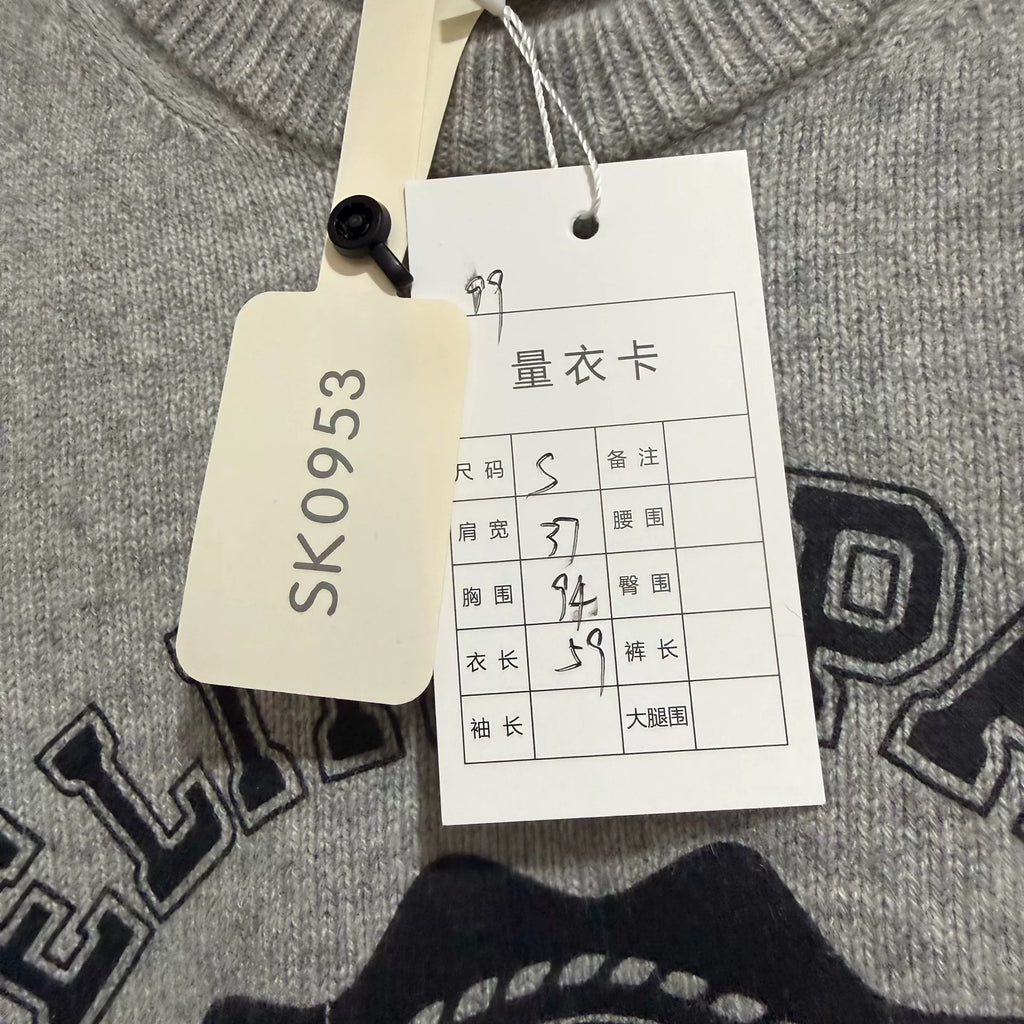 Celine Slogan Logo Mohair Sweater