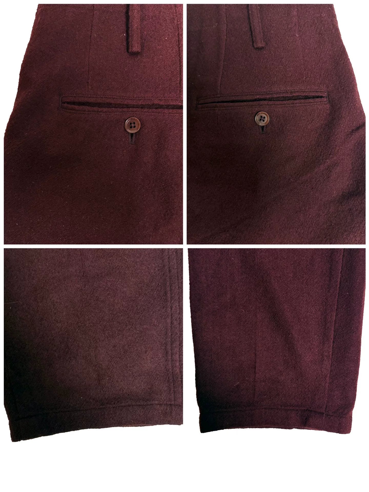 Yohji Yamamoto Pour Homme Mainline 12AW Runway Wool Burgundy Pants