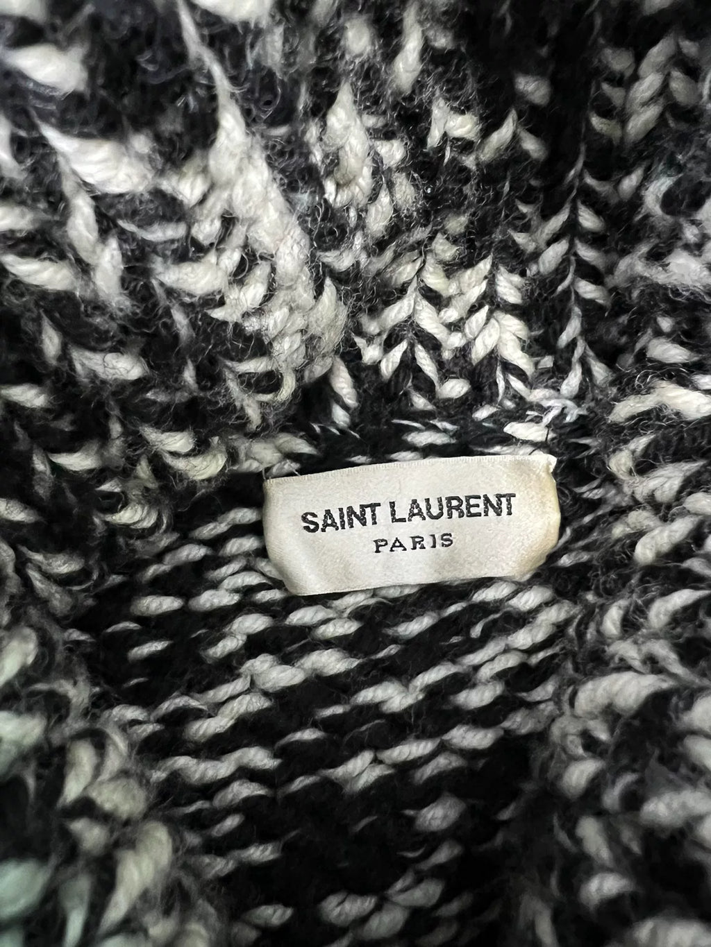 Saint Laurent Slp17fw Black White Turtleneck Sweater