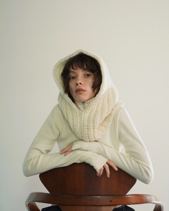 Kijima Takayuki X Clane Wool Knit Balaclava White