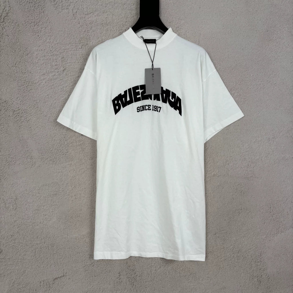 Balenciaga White Inverted Embroidered Slogan T-Shirt