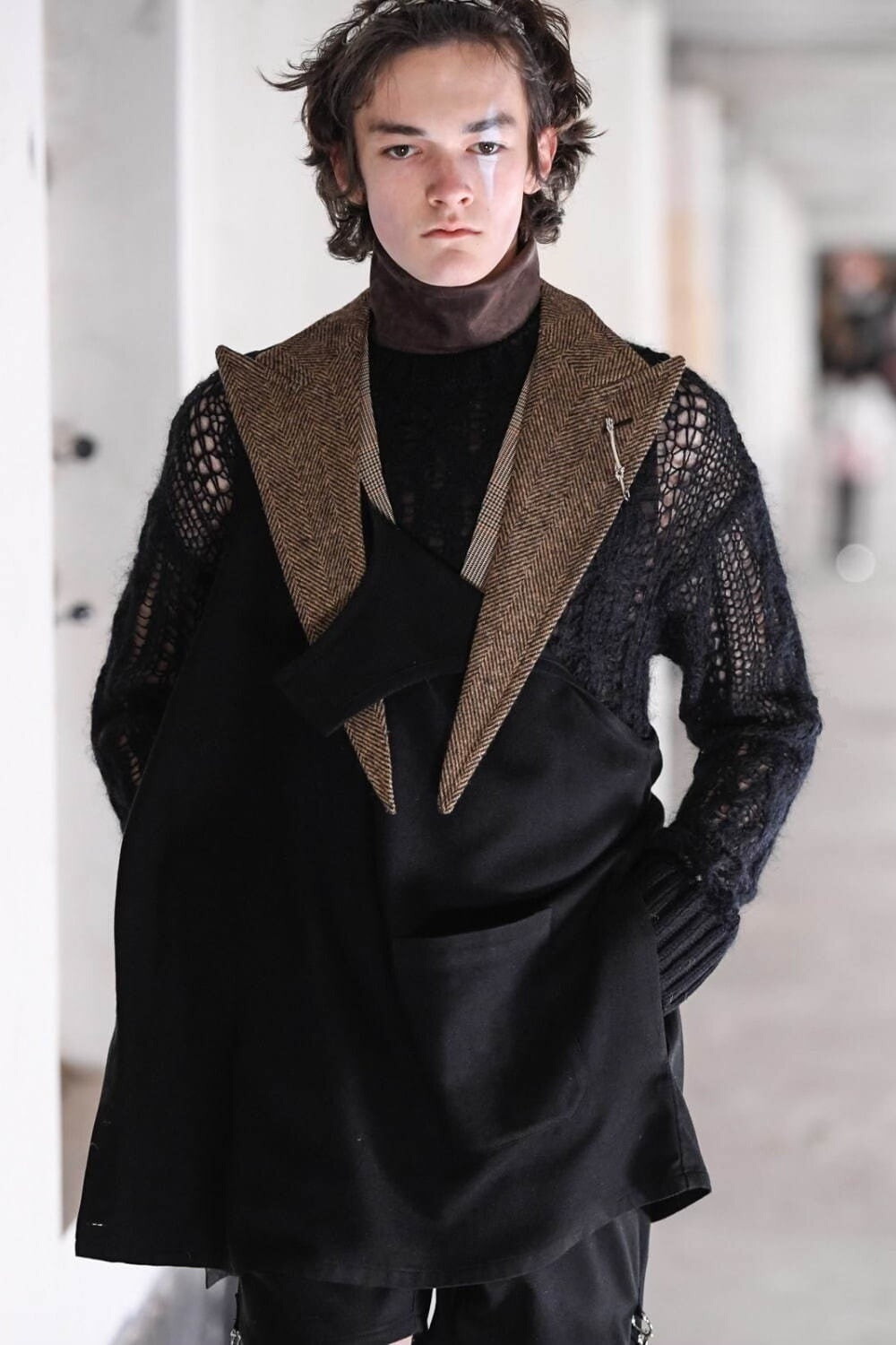 TAKAHIRO MIYASHITA TheSoloist 20AW Miyashita Takaaki designer mesh cut-out jacquard sweater
