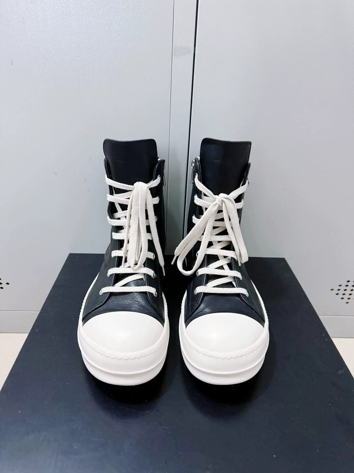 Rick Owens Black High-Top Cowhide Large Converse Sneakers
