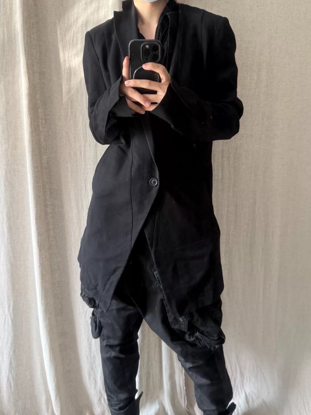 Julius SS16 Deconstructed Padded Shoulder Viscose Cotton Blazer