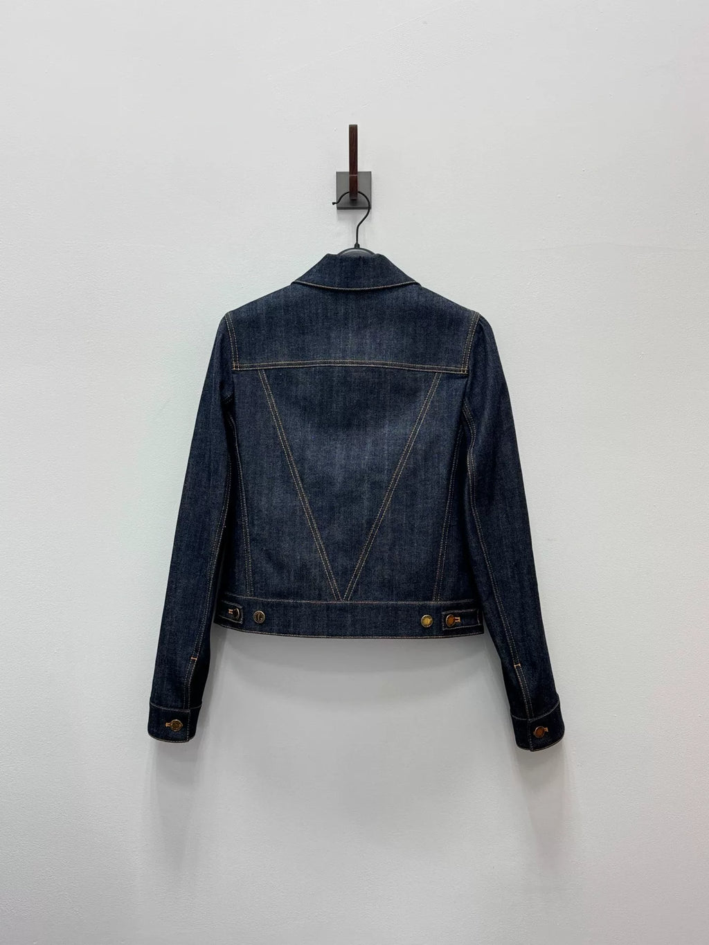 Louis Vuitton Navy Blue Stud Pocket Gold Button Denim Jacket