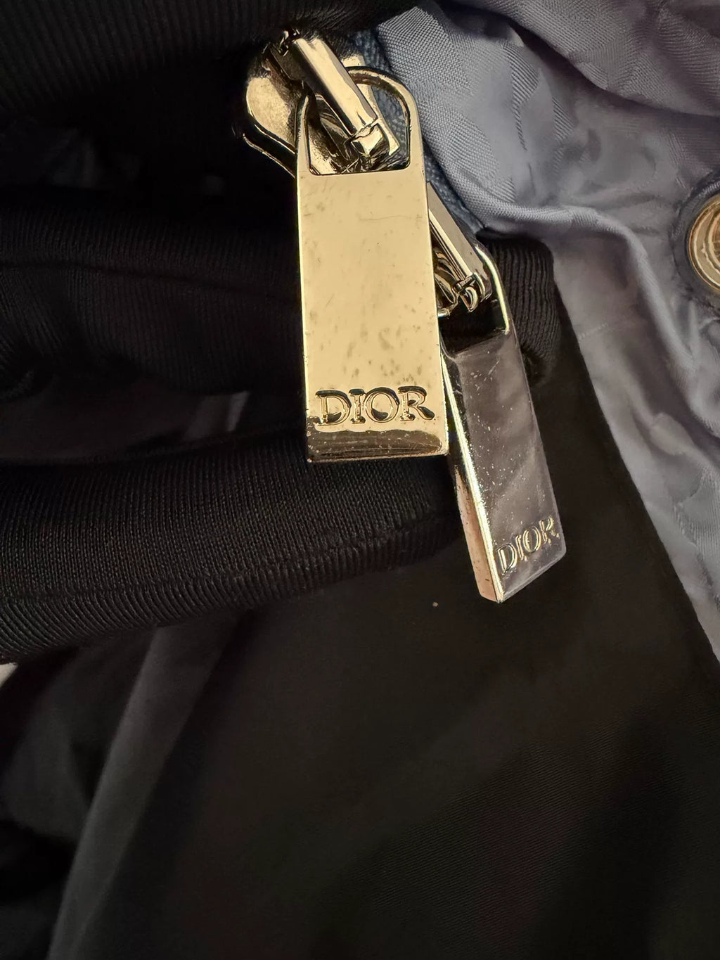 Dior Blue All-Over Logo Zip-Up Jacket