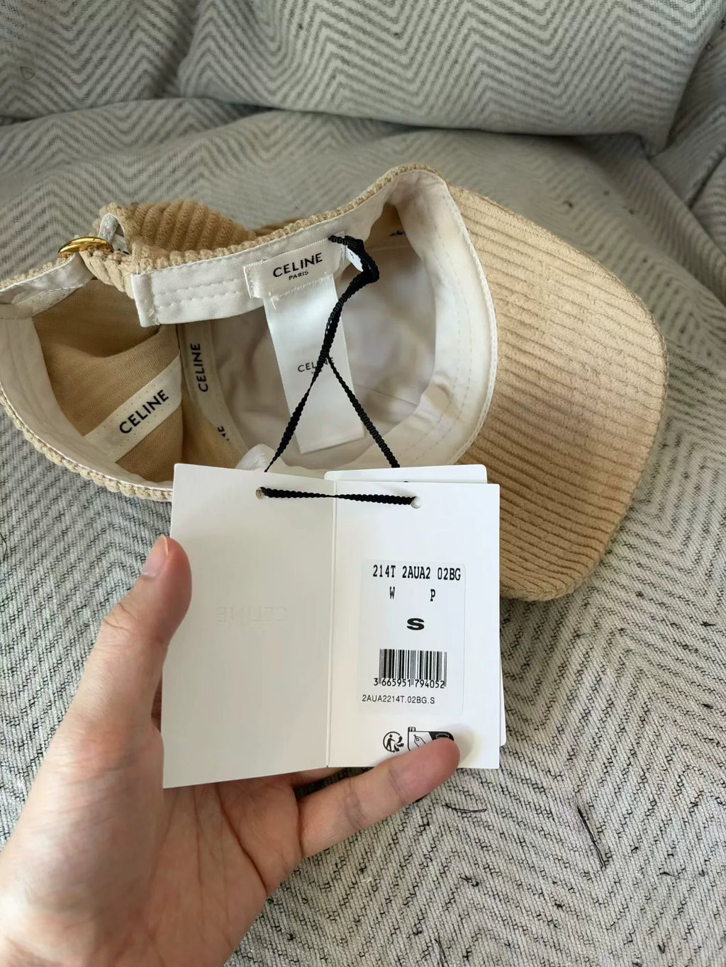 Celine Corduroy Baseball Cap