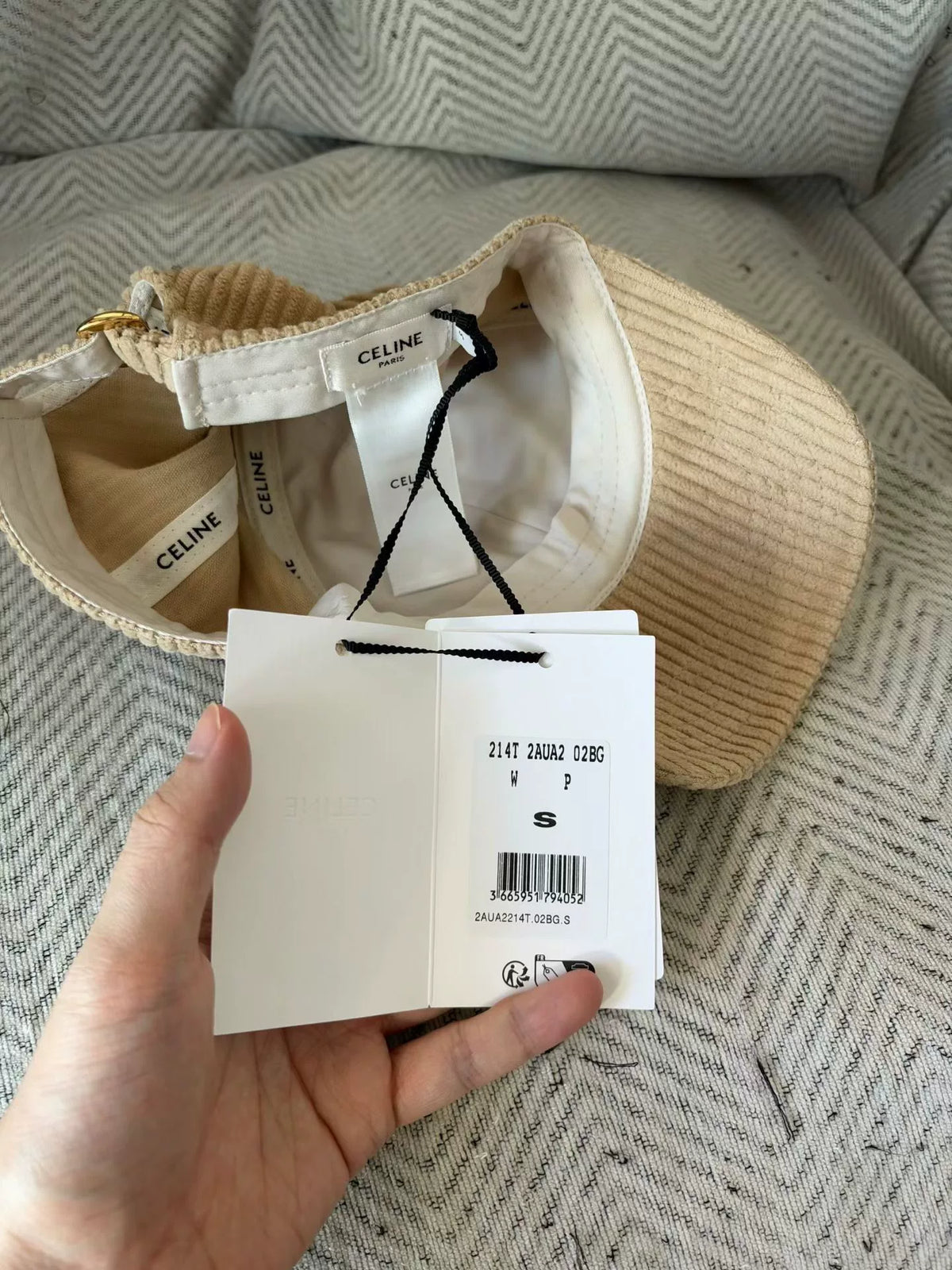 Celine Corduroy Baseball Cap