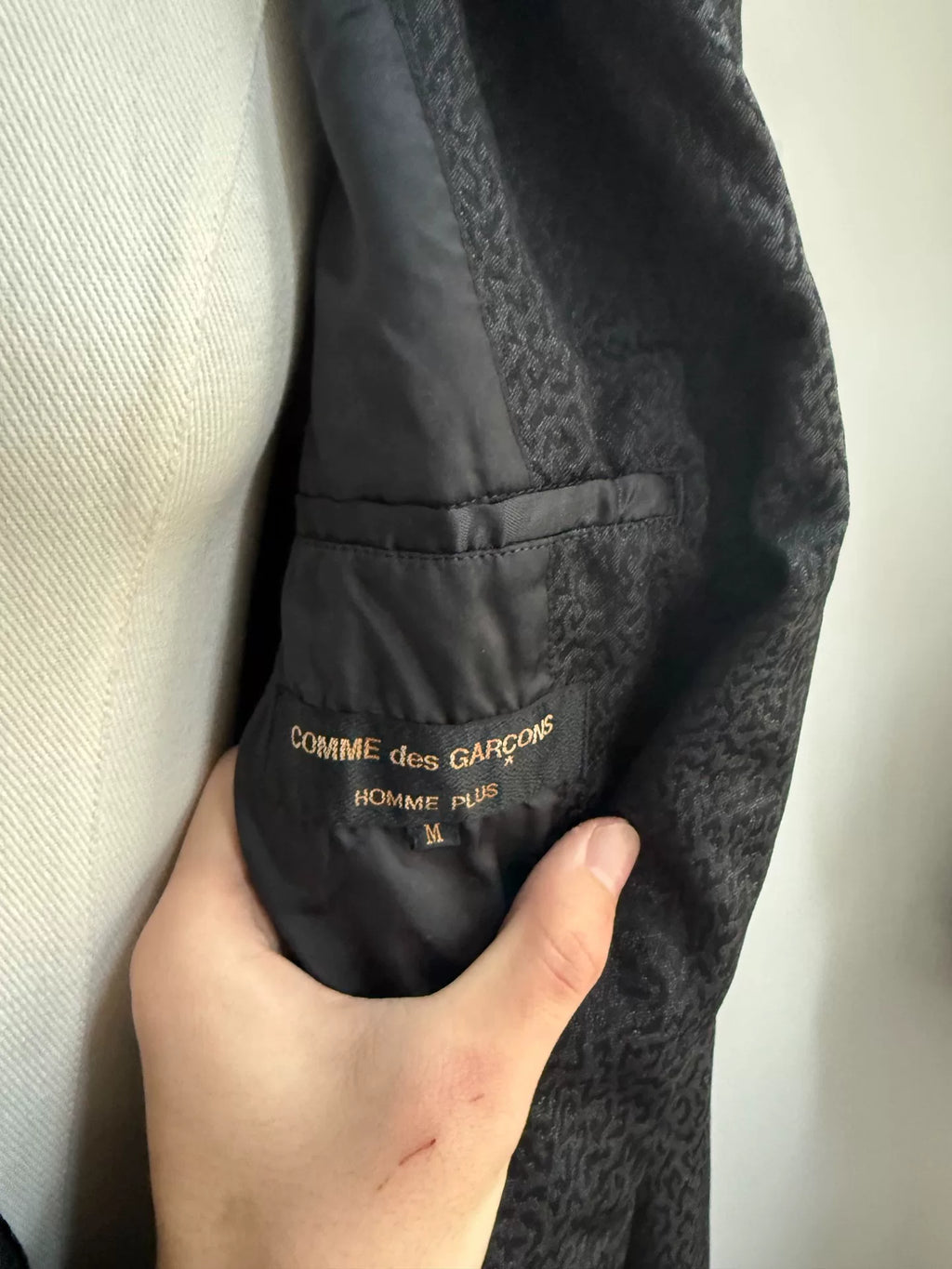 Comme des Garçons Homme AW19 “Finding Beauty In The Dark” Black Jacquard Tuxedo Jacket
