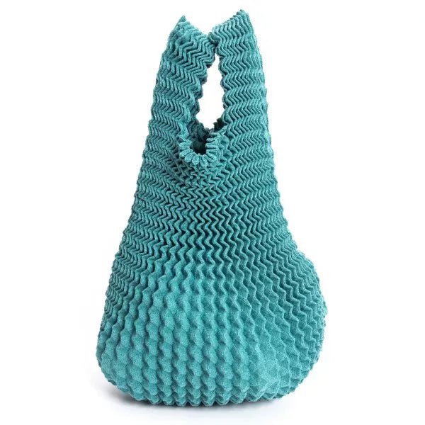 Issey Miyake Vintage Blue Pleated Shoulder Bag