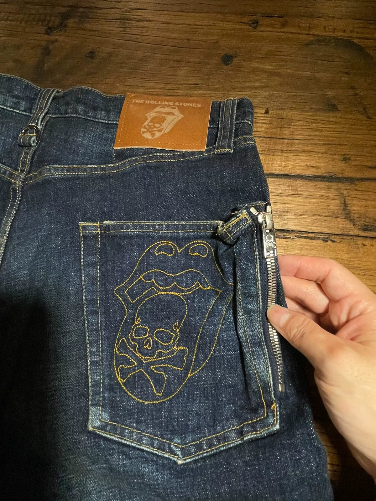 mastermind Japan × Theater8 Rolling Stone Blue Washed Cotton Spandex Jeans