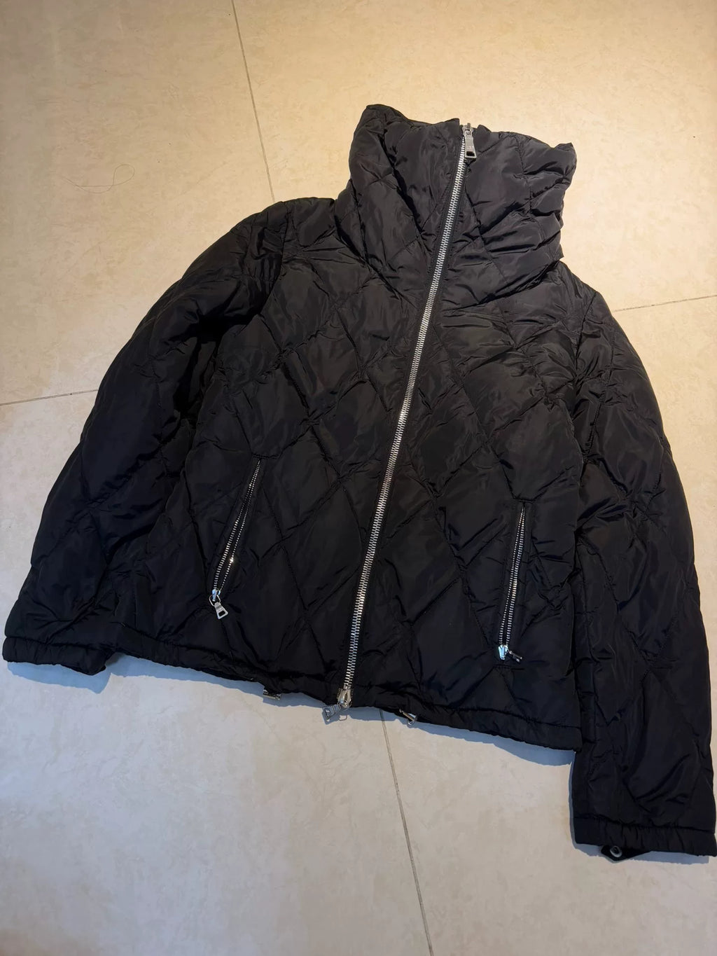 Prada archive runway-style scarf-shaped down jacket