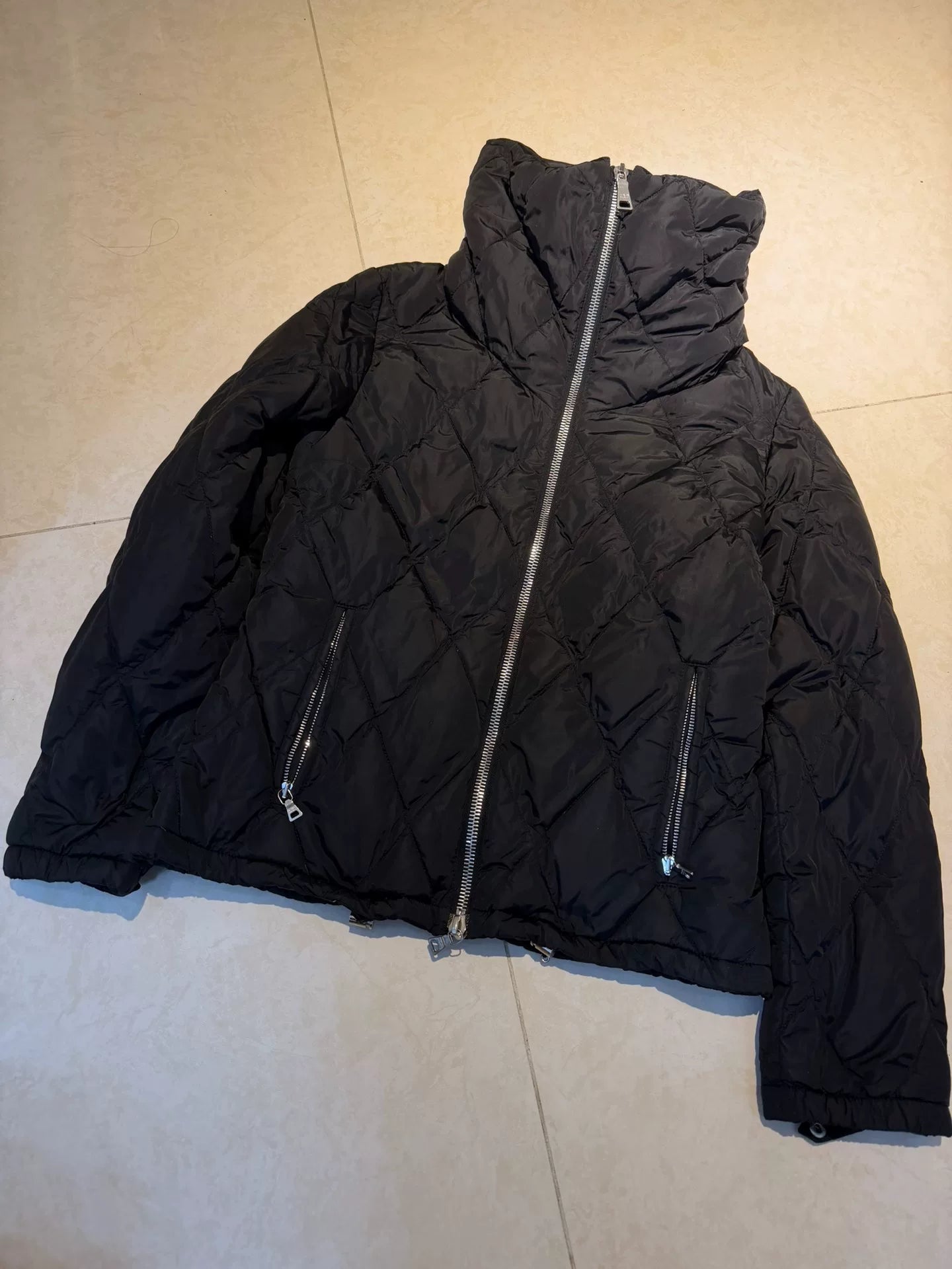 Prada archive runway-style scarf-shaped down jacket