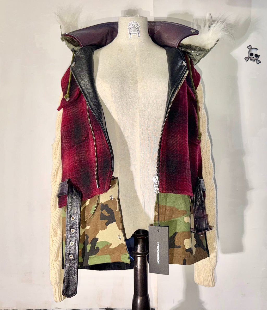 phenomenon 2011 camouflage checkered patchwork jacket