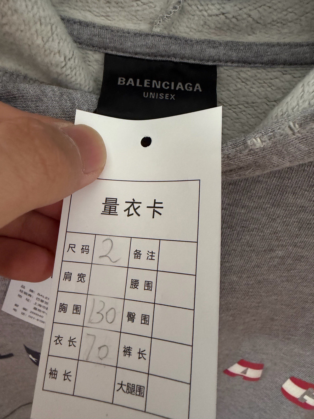 Balenciaga Grey English Logo Hooded Sweater