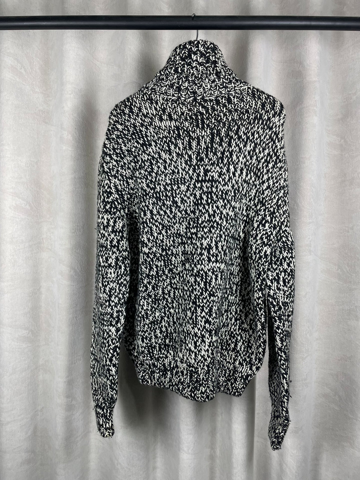Saint Laurent 17FW Black White Knit Snowflake Turtleneck Sweater