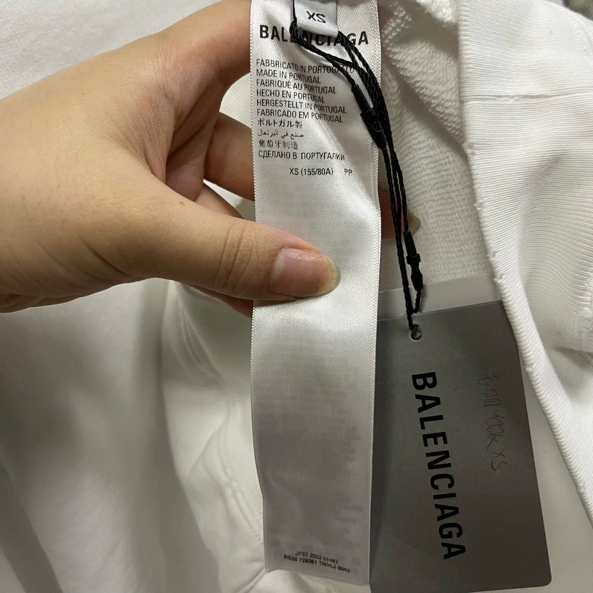 Balenciaga White Logo Print Hooded Sweater