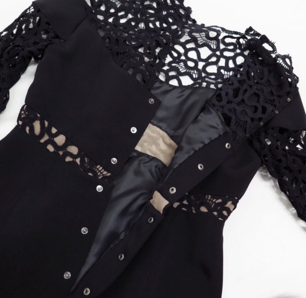 1990s Thierry Mugler Lace Cut-Out Dress