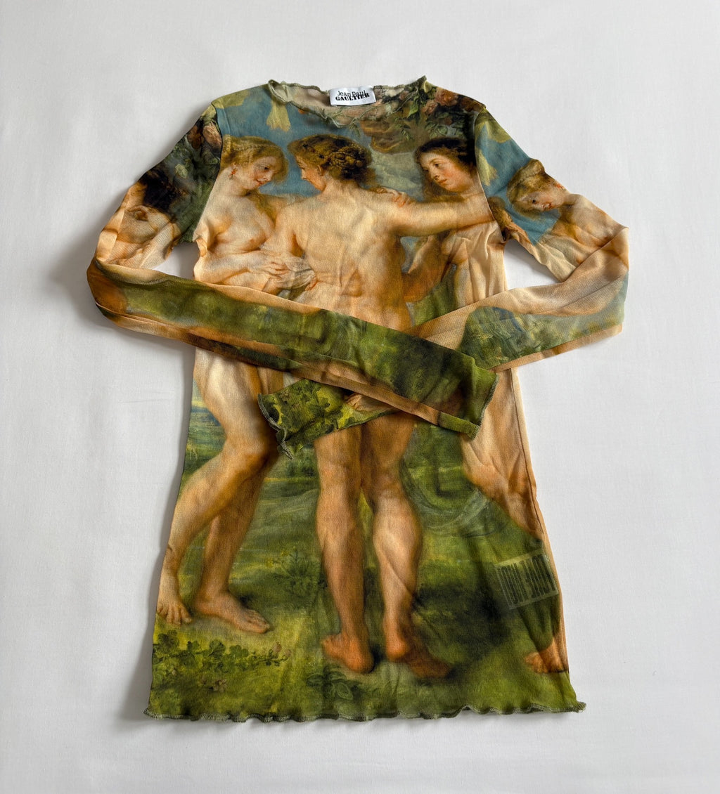 Jean Paul Gaultier Mesh Top Gaultier Hui Mei Three Goddesses Portrait Mesh Top