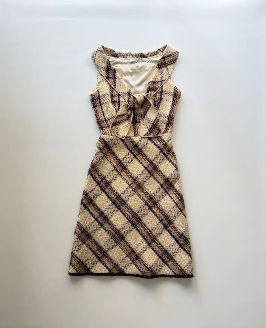 Miu Miu AW00 Runway Wool Plaid Dress
