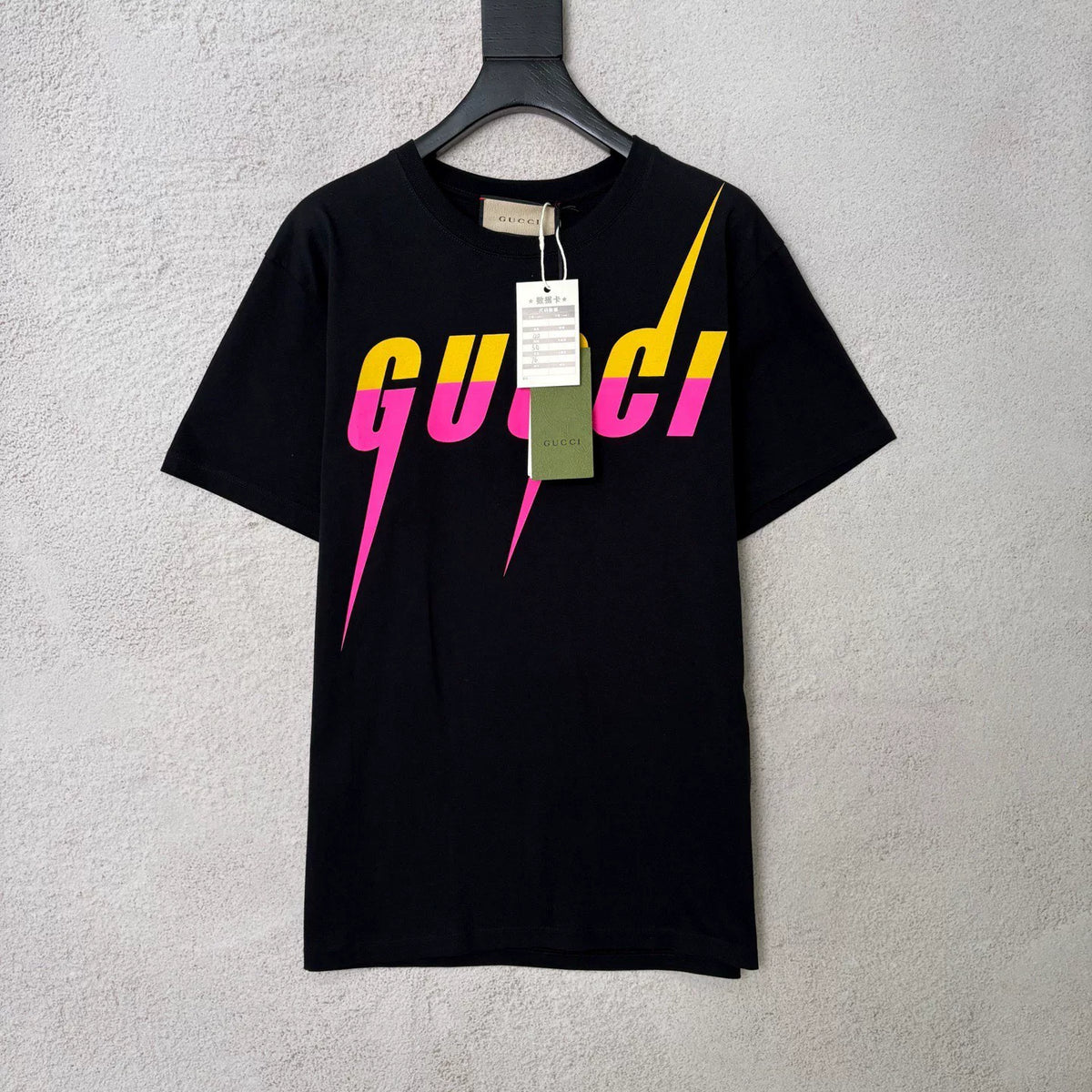 Gucci Lightning Blade Logo Letter Short-Sleeve T-Shirt