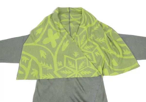 Issey Miyake Vintage Green Patterned Knit Sweater