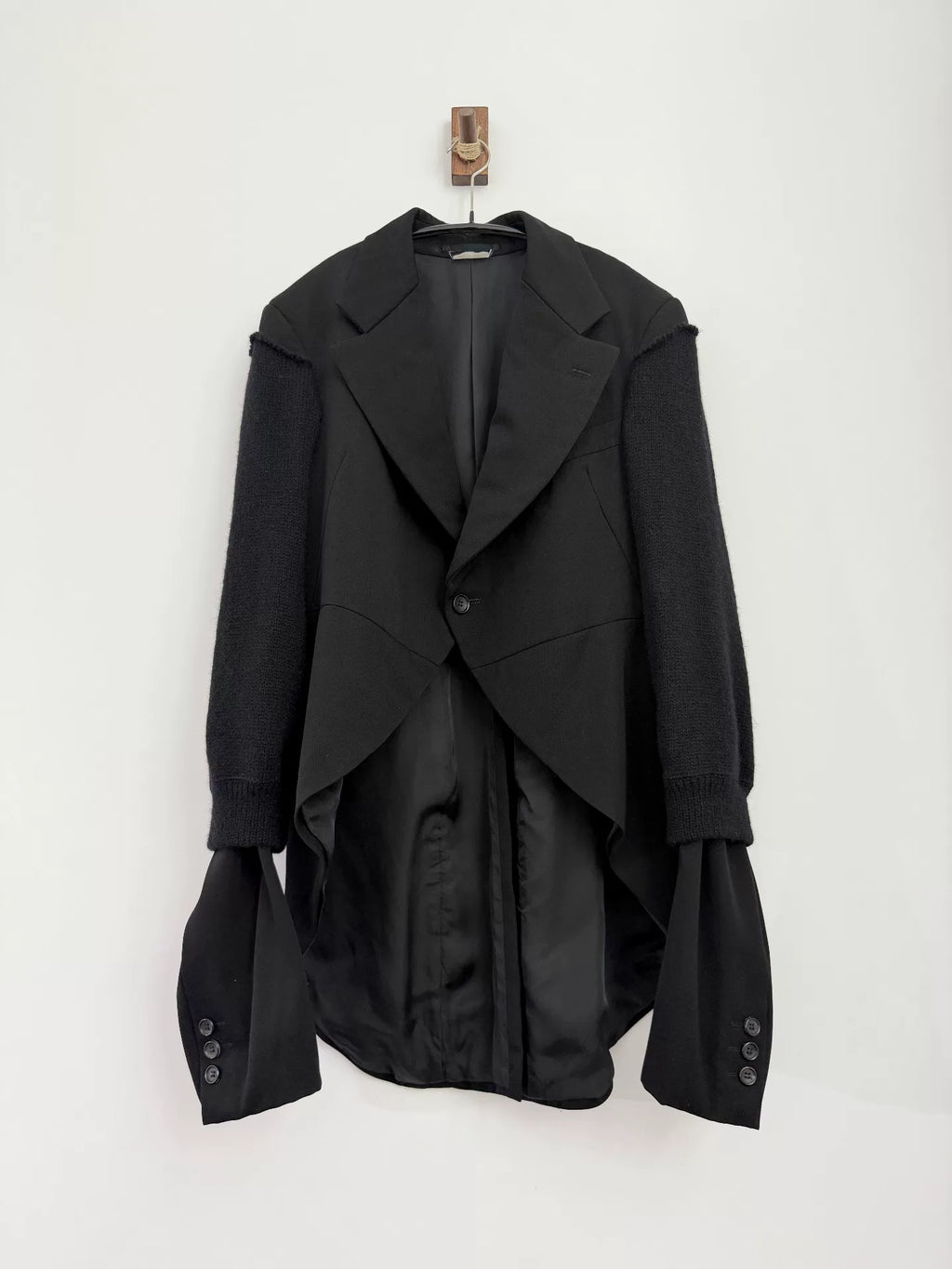 Comme Des Garçons AW14 Deconstructed Double-Layer Sleeve Wool Suit Jacket