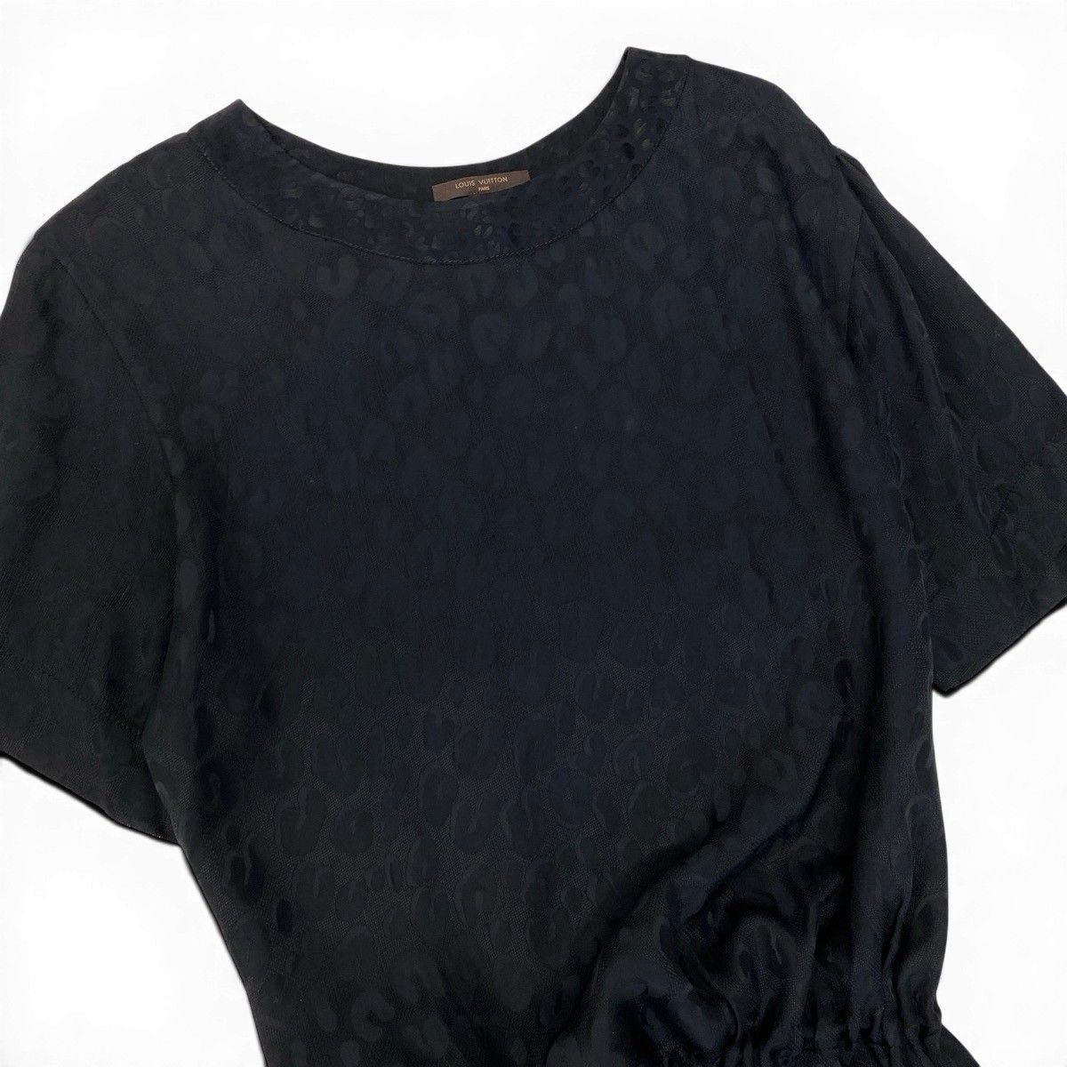 Louis Vuitton Leopard Print Silk Short Sleeve Dress
