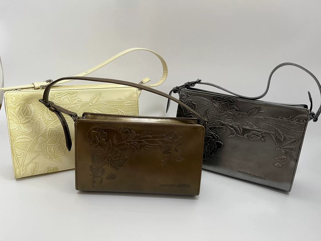 Jean Paul Gaultier Ivory Gun Flower Underarm Bag