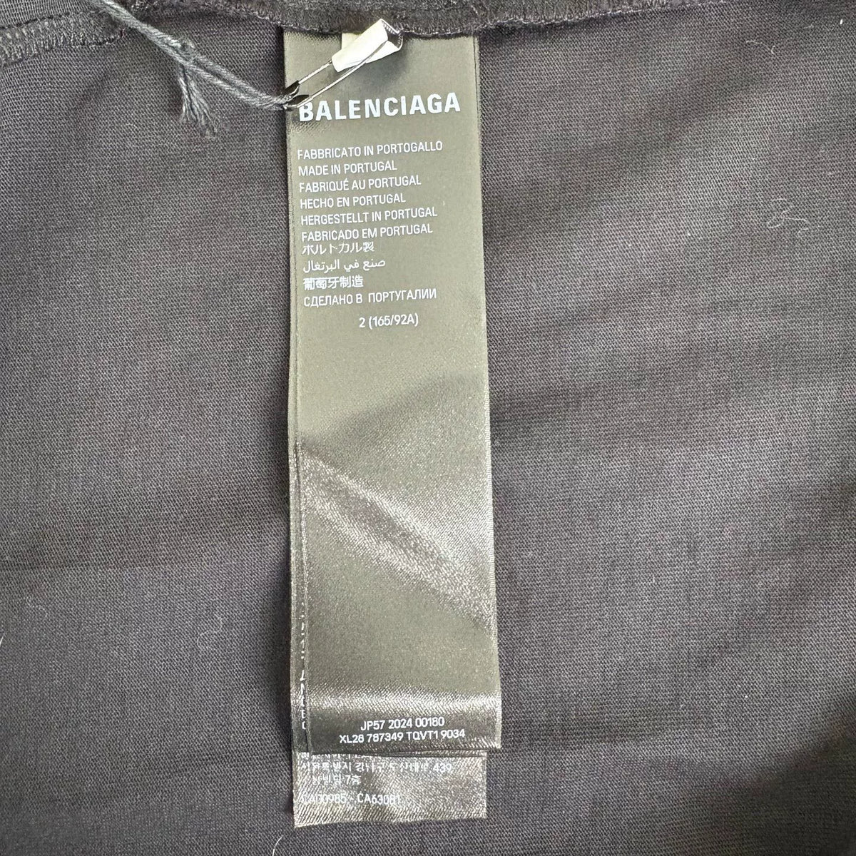 Balenciaga SS24 Black Mud‑Dyed Double B Logo Top