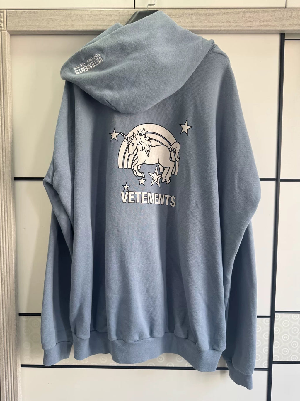 Vetements Blue Unicorn Hoodie