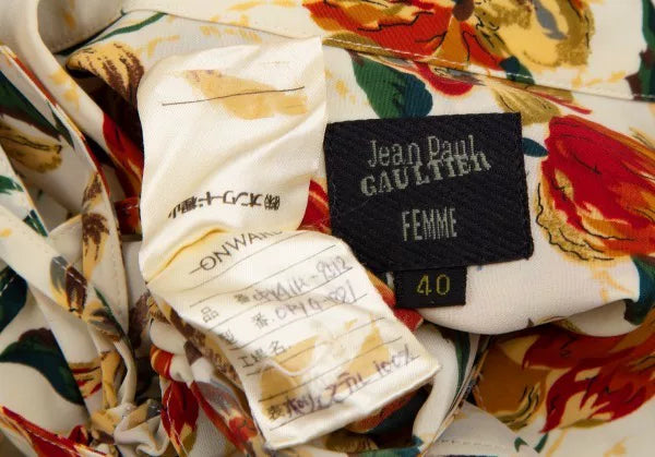 Jean Paul Gaultier Vintage Yellow Floral Mesh Dress