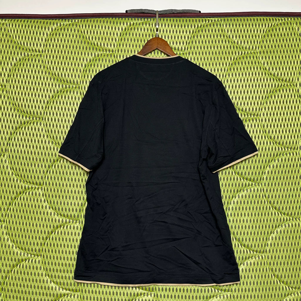 Brunello Cucinelli BC Black Khaki Embroidered T-Shirt