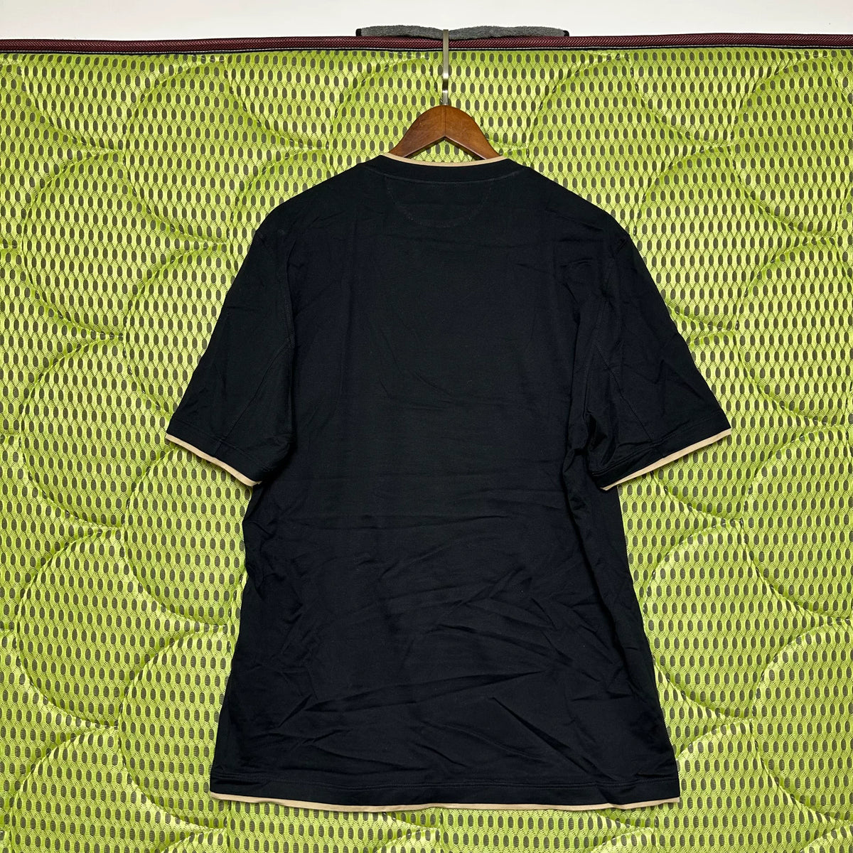 Brunello Cucinelli BC Black Khaki Embroidered T-Shirt