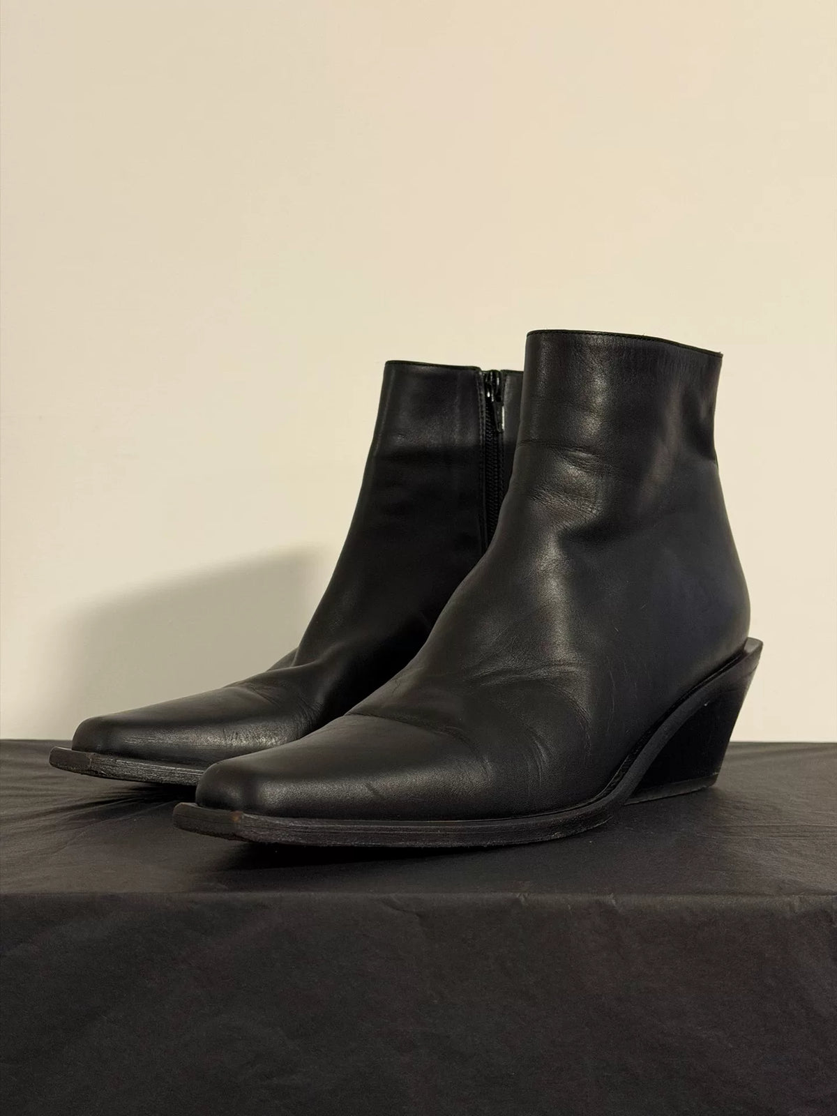 Ann Demeulemeester Western Wedge Boots Combat Ankle Boots