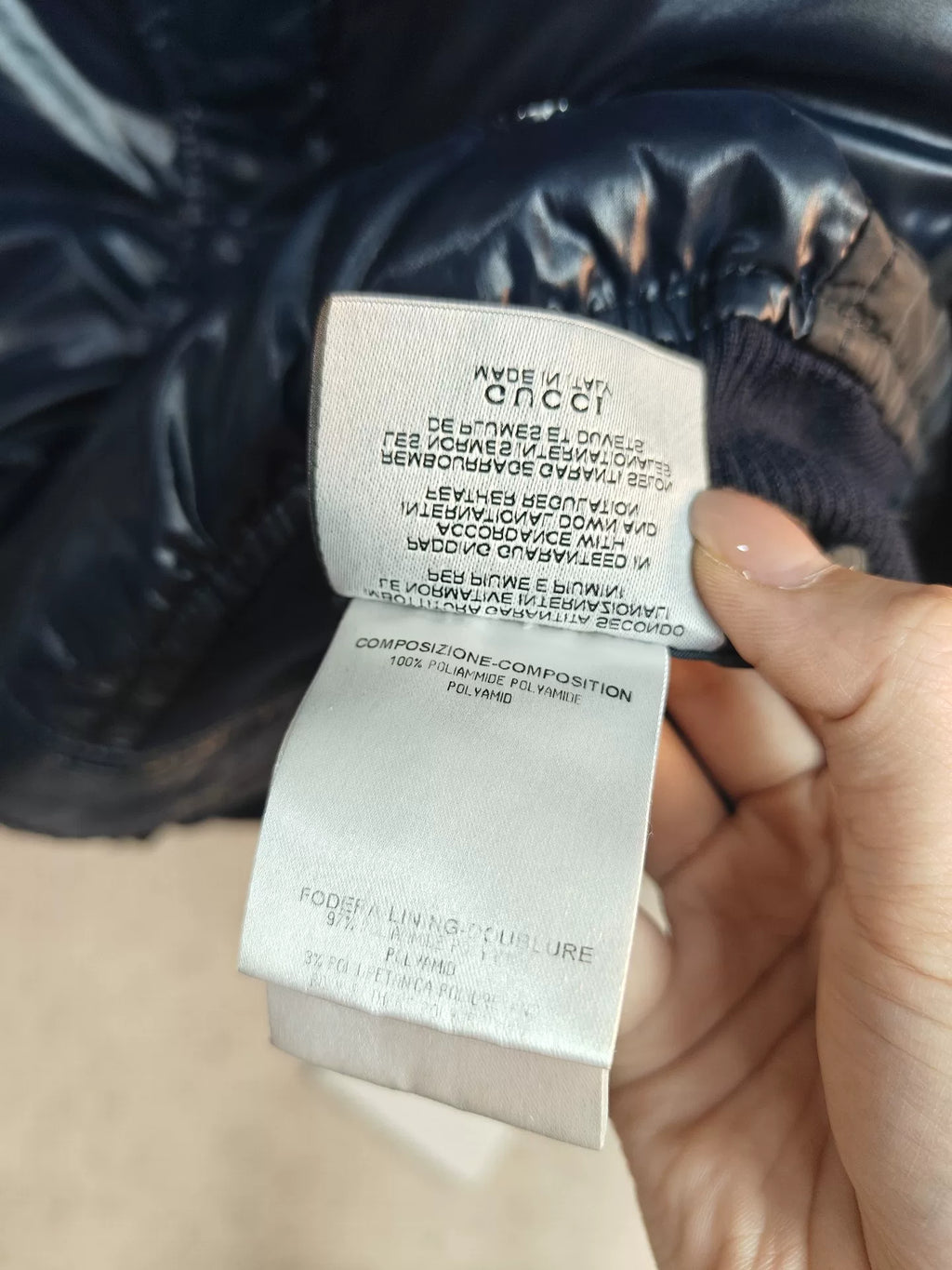 Gucci Shiny Stand-Collar Down Jacket