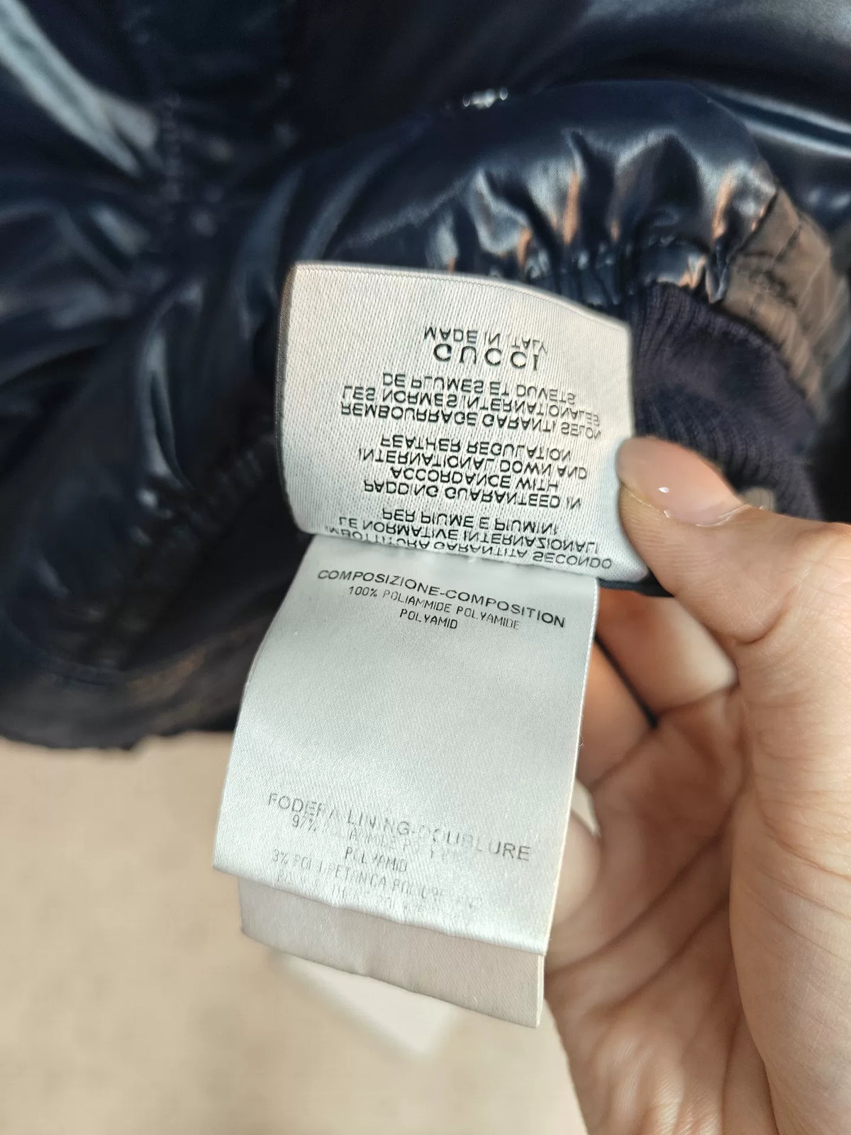 Gucci Shiny Stand-Collar Down Jacket