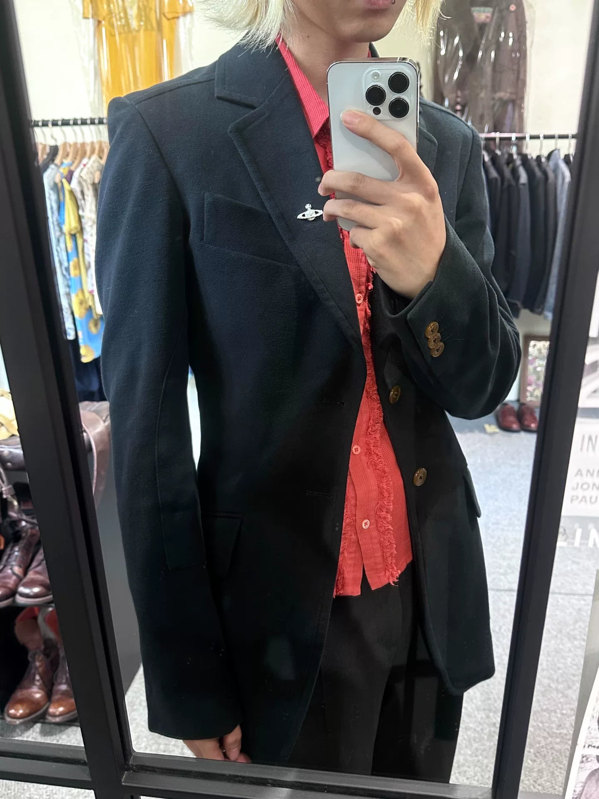 Vivienne Westwood Suede-Textured Tailored Blazer