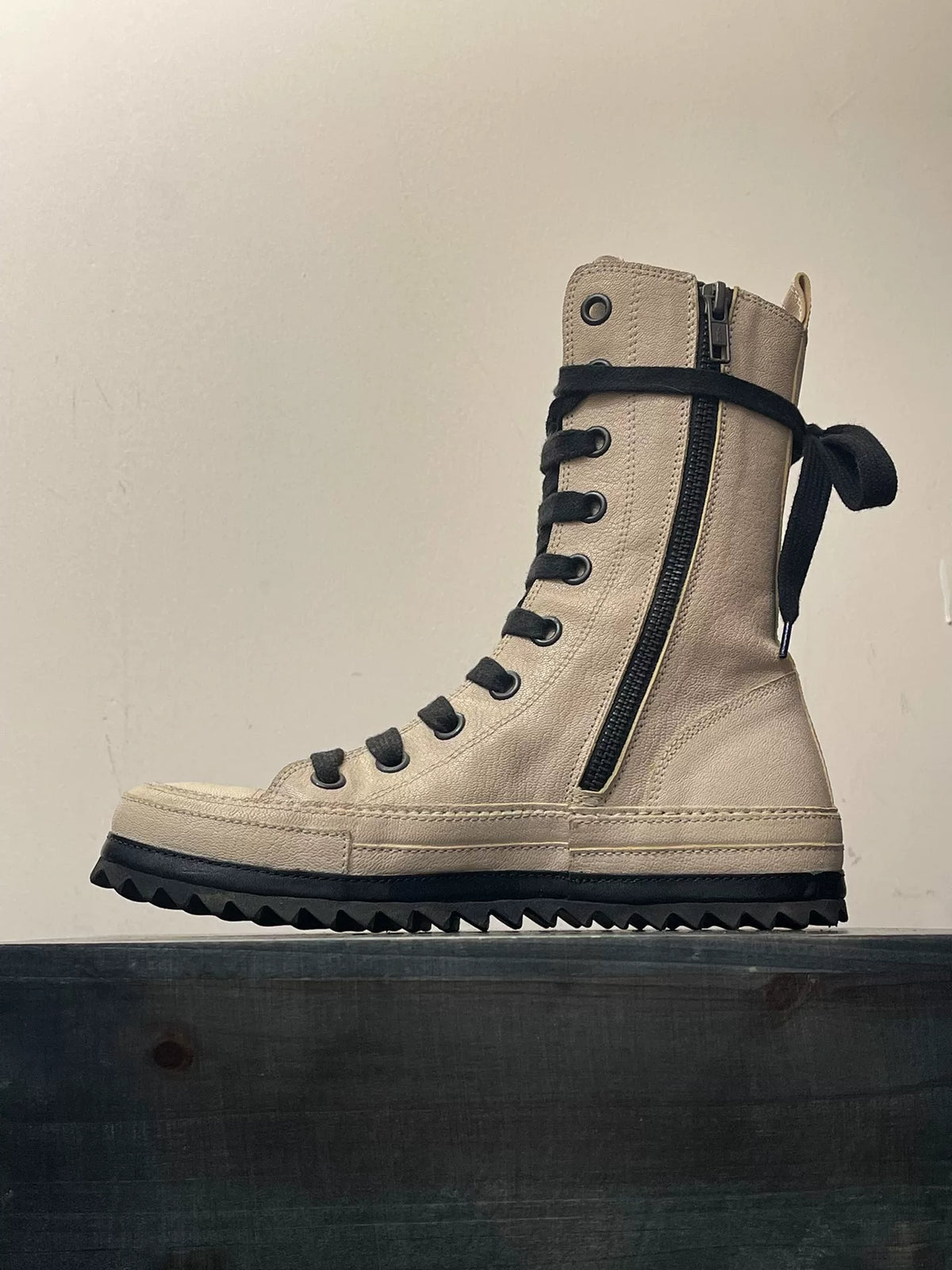 Ann Demeulemeester Sawtooth Sole Leather Panel Shoes
