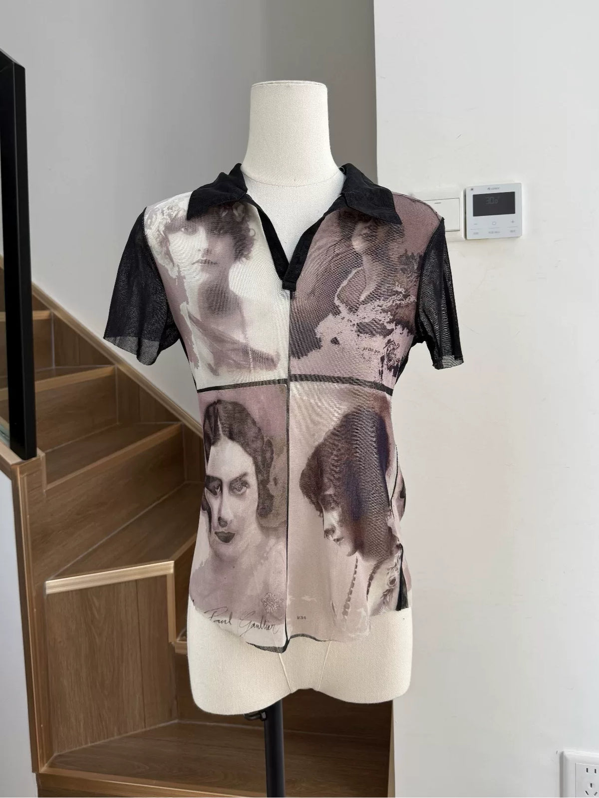 Jean Paul Gaultier Four-Panel Portrait Mesh Shirt